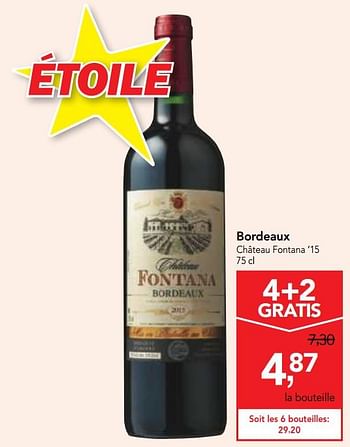 Promoties Bordeaux château fontana 15  - Rode wijnen - Geldig van 17/01/2018 tot 30/01/2018 bij Makro