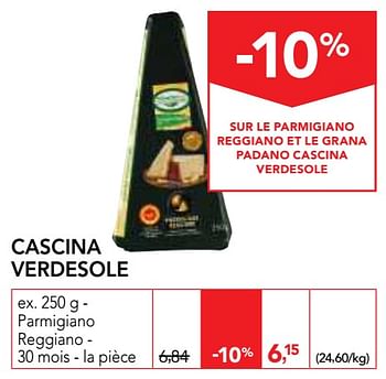 Promotions Cascina verdesole parmigiano reggiano - Parmigiano Reggiano - Valide de 17/01/2018 à 30/01/2018 chez Makro