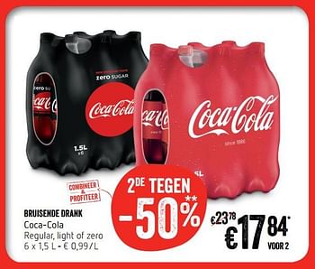 Promoties Bruisende drank coca-cola - Coca Cola - Geldig van 18/01/2018 tot 24/01/2018 bij Delhaize