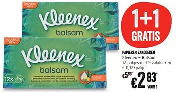 Promoties Papieren zakdoeken kleenex - balsam - Kleenex - Geldig van 18/01/2018 tot 24/01/2018 bij Delhaize