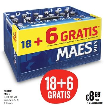 Promoties Pilsbier maes - Maes - Geldig van 18/01/2018 tot 24/01/2018 bij Delhaize