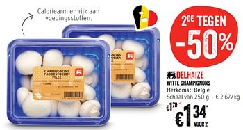 Promotions Witte champignons - Produit Maison - Delhaize - Valide de 18/01/2018 à 24/01/2018 chez Delhaize