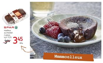 Promoties Moelleux au chocolat - Spar - Geldig van 18/01/2018 tot 31/01/2018 bij Spar (Colruytgroup)