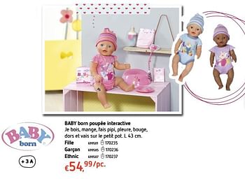 Promotions Baby born poupée interactive - Baby Born - Valide de 15/01/2018 à 17/02/2018 chez Dreamland