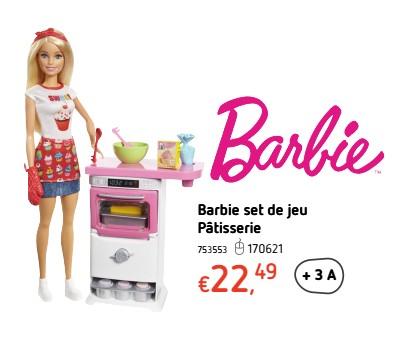 Promotions Barbie set de jeu pâtisserie - Mattel - Valide de 15/01/2018 à 17/02/2018 chez Dreamland
