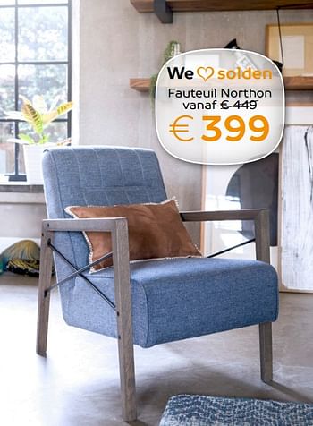 Promotions Fauteuil northon - Produit Maison - Henders & Hazel - Valide de 03/01/2018 à 31/01/2018 chez Henders & Hazel