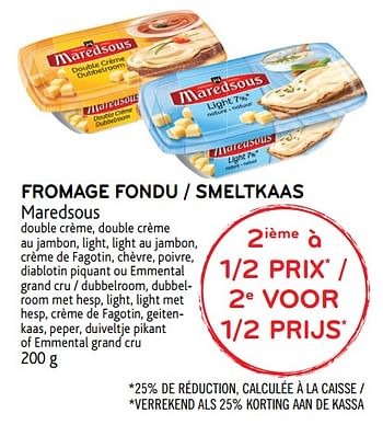 Promoties Fromage fondu - Maredsous - Geldig van 17/01/2018 tot 30/01/2018 bij Alvo