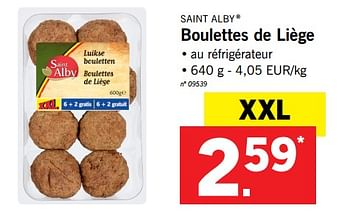 Promotions Boulettes de liège - Saint Alby - Valide de 22/01/2018 à 27/01/2018 chez Lidl
