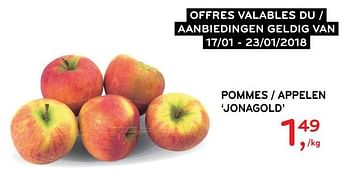 Promotions Pommes `jonagold` - Produit maison - Alvo - Valide de 17/01/2018 à 23/01/2018 chez Alvo