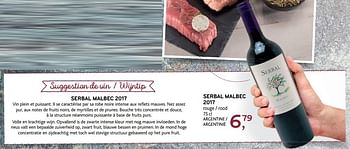 Promoties Serbal malbec 2017 - Rode wijnen - Geldig van 17/01/2018 tot 30/01/2018 bij Alvo