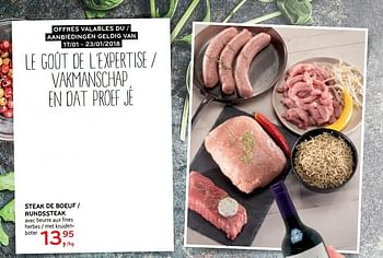 Promotions Steak de boeuf - Produit maison - Alvo - Valide de 17/01/2018 à 23/01/2018 chez Alvo