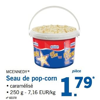 Promotions Seau de pop-corn - Mcennedy - Valide de 22/01/2018 à 27/01/2018 chez Lidl