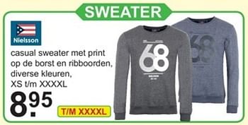 Promoties Sweater nielsson - Nielsson - Geldig van 15/01/2018 tot 03/02/2018 bij Van Cranenbroek