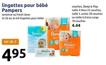 Promotions Lingettes pour bébé pampers - Pampers - Valide de 17/01/2018 à 23/01/2018 chez Action