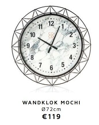 Promoties Wandklok mochi - CoCo Maison - Geldig van 03/11/2017 tot 30/04/2018 bij Henders & Hazel