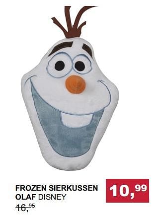Promoties Frozen sierkussen olaf disney - Disney  Frozen - Geldig van 07/01/2018 tot 03/02/2018 bij Baby & Tiener Megastore