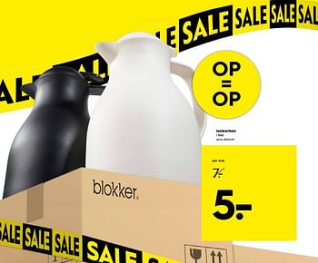 Promotions Isoleerkan - Produit maison - Blokker - Valide de 15/01/2018 à 28/01/2018 chez Blokker