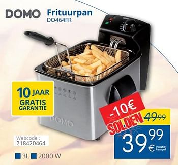 Promotions Domo elektro frituurpan do464fr - Domo elektro - Valide de 15/01/2018 à 31/01/2018 chez Eldi