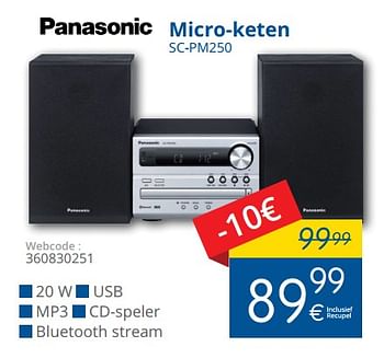 Promoties Panasonic micro-keten sc-pm250 - Panasonic - Geldig van 15/01/2018 tot 31/01/2018 bij Eldi