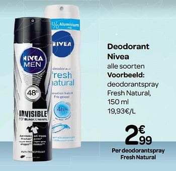 Promoties Deodorantspray fresh natural - Nivea - Geldig van 17/01/2018 tot 29/01/2018 bij Carrefour