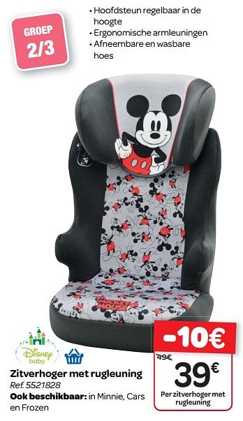regelmatig ondernemer T Disney Baby Disney baby zitverhoger met rugleuning - Promotie bij Carrefour