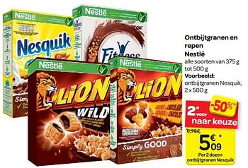 Promoties Ontbijtgranen en repen nestlé - Nestlé - Geldig van 17/01/2018 tot 29/01/2018 bij Carrefour