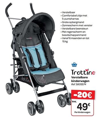 Promoties Trottine verstelbare kinderwagen - Trottine - Geldig van 17/01/2018 tot 29/01/2018 bij Carrefour