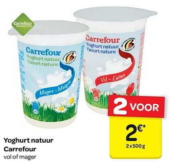 Promoties Yoghurt natuur carrefour - Huismerk - Carrefour  - Geldig van 17/01/2018 tot 29/01/2018 bij Carrefour