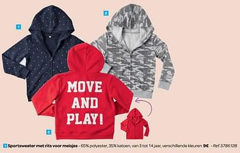 Promoties Sportsweater met rits voor meisjes - Huismerk - Carrefour  - Geldig van 17/01/2018 tot 29/01/2018 bij Carrefour