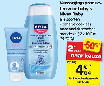 Promoties Verzorgingsproducten voor baby`s nivea baby`s - Nivea - Geldig van 17/01/2018 tot 29/01/2018 bij Carrefour