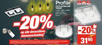 Promoties Led plafondlamp cromo - Prolight - Geldig van 11/01/2018 tot 28/01/2018 bij HandyHome