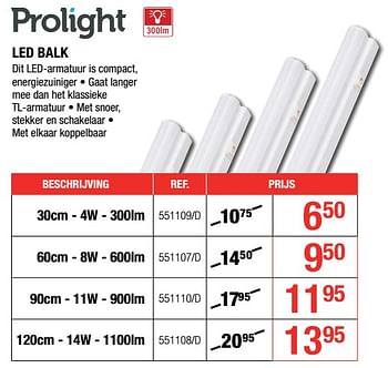 Promoties Prolight led balk - Prolight - Geldig van 11/01/2018 tot 28/01/2018 bij HandyHome