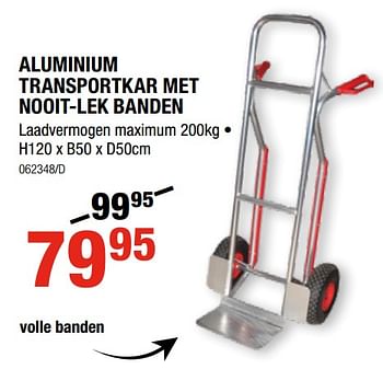 Promoties Aluminium transportkar met nooit-lek banden - Huismerk - HandyHome - Geldig van 11/01/2018 tot 28/01/2018 bij HandyHome