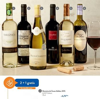 Promoties Domaine de cause malbec 2015 a.o.p. cahors - Rode wijnen - Geldig van 13/01/2018 tot 30/01/2018 bij OKay