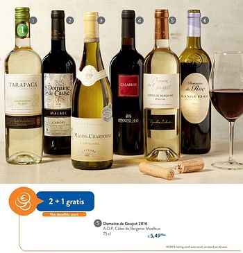 Promoties Domaine de gouyat 2016 a.o.p. côtes de bergerac moelleux - Rosé wijnen - Geldig van 13/01/2018 tot 30/01/2018 bij OKay