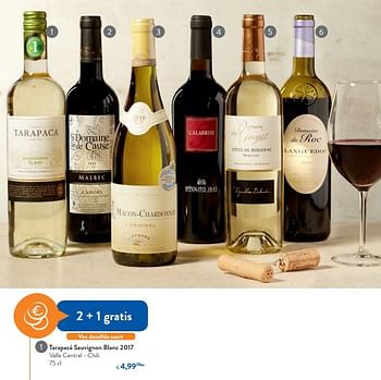Promoties Tarapacá sauvignon blanc 2017 valle central - chili - Witte wijnen - Geldig van 13/01/2018 tot 30/01/2018 bij OKay