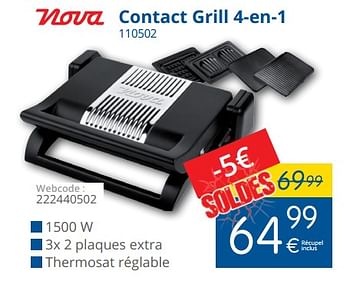 Promoties Nova contact grill 4-en-1 110502 - Nova - Geldig van 15/01/2018 tot 31/01/2018 bij Eldi