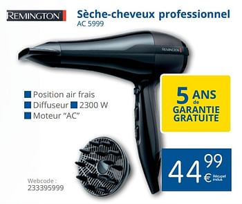 Promotions Remington sèche-cheveux professionnel ac 5999 - Remington - Valide de 15/01/2018 à 31/01/2018 chez Eldi