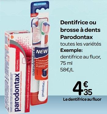 Promotions Dentifrice ou brosse à dents parodontax - Parodontax - Valide de 17/01/2018 à 29/01/2018 chez Carrefour