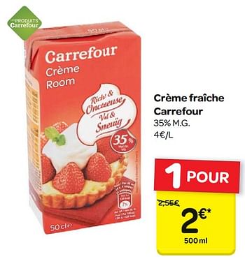 Promotions Crème fraîche carrefour - Produit maison - Carrefour  - Valide de 17/01/2018 à 29/01/2018 chez Carrefour