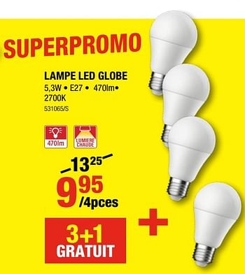 Promotions Lampe led globe - Meno - Valide de 11/01/2018 à 28/01/2018 chez HandyHome