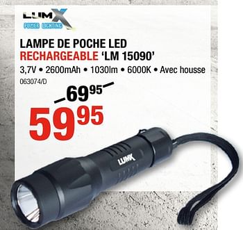 Promotions Lumx lampe de poche led rechargeable `lm 15090` - LumX - Valide de 11/01/2018 à 28/01/2018 chez HandyHome