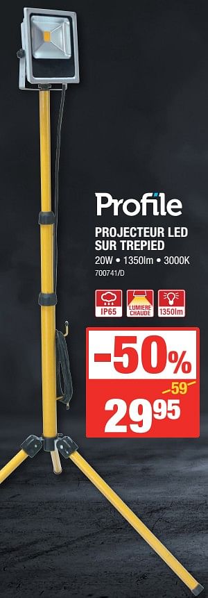 Promoties Profile projecteur led sur trepied - Profile - Geldig van 11/01/2018 tot 28/01/2018 bij HandyHome