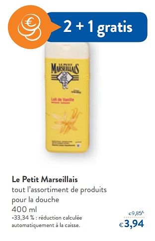 Promotions Le petit marseillais tout l`assortiment de produits pour la douche - Le Petit Marseillais - Valide de 13/01/2018 à 30/01/2018 chez OKay