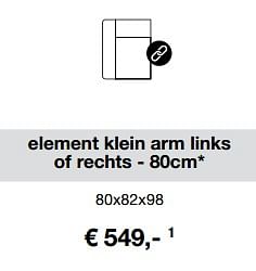 Promoties Element klein arm links of rechts - 80cm perugia - Huismerk - Henders & Hazel - Geldig van 03/11/2017 tot 30/04/2018 bij Henders & Hazel