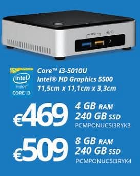 Promotions Intel core i3-5010u intel hd graphic 5500 - Intel - Valide de 15/01/2018 à 28/02/2018 chez Compudeals
