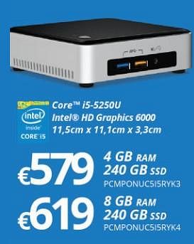 Promoties Intel core i5-5250u intel hd graphics 6000 - Intel - Geldig van 15/01/2018 tot 28/02/2018 bij Compudeals