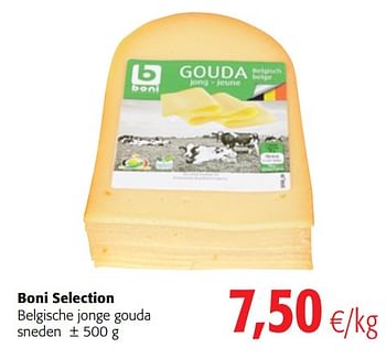 Promoties Boni selection belgische jonge gouda sneden - Boni - Geldig van 17/01/2018 tot 30/01/2018 bij Colruyt