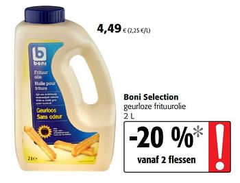 Promoties Boni selection geurloze frituurolie - Boni - Geldig van 17/01/2018 tot 30/01/2018 bij Colruyt