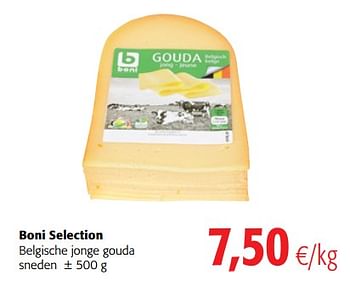 Promoties Boni selection belgische jonge gouda sneden - Boni - Geldig van 17/01/2018 tot 30/01/2018 bij Colruyt